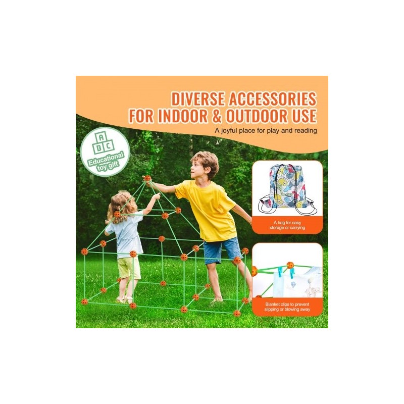 Rakennussarja 85 osaa lapsille pimeässä hohtavat 55 sauvaa 30 palloa