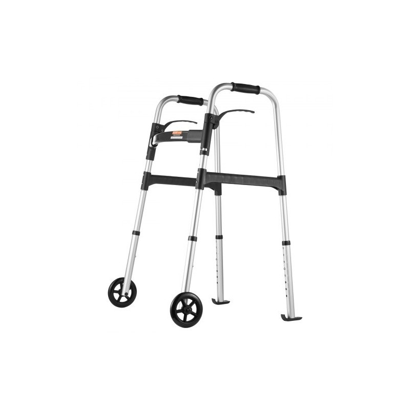 Taittuva alumiininen kävelyteline korkeussäädöllä 775–955 mm 5-tuumaisten etupyörien kantavuus 350 paunaa