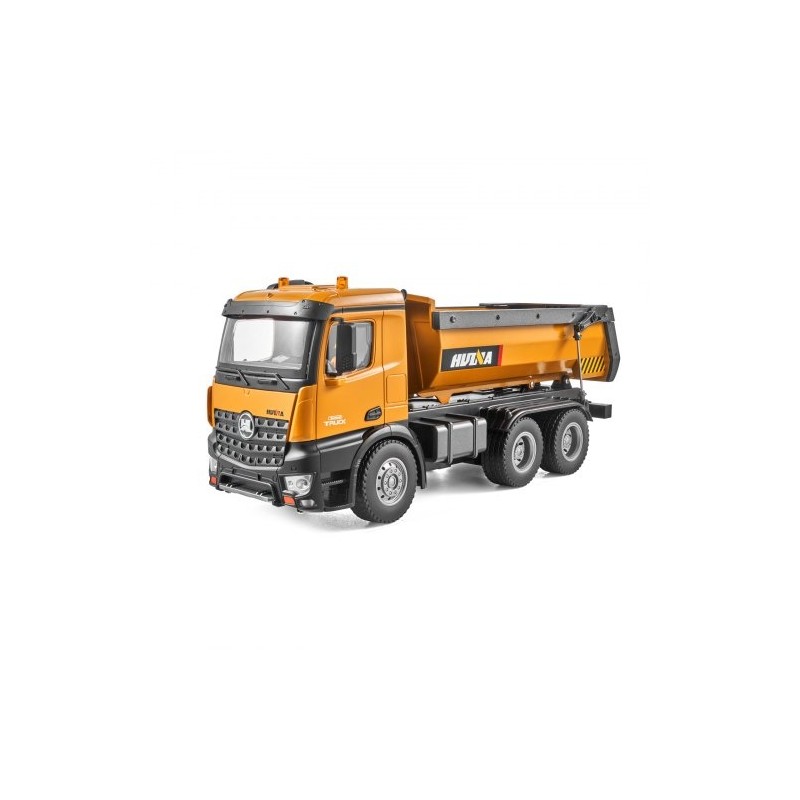 Radio-ohjattava kippiauto 1:14 muovi sinkkiseos 10 kanavaa 2 ladattavaa akkua työmaaleikkeihin