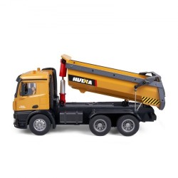 Radio-ohjattava kippiauto 1:14 muovi sinkkiseos 10 kanavaa 2 ladattavaa akkua työmaaleikkeihin