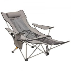 Taittuva retkituoli seosteräsrunko verkkokangas neliasentoinen selkänoja irrotettava jalkatuki niskatyyny