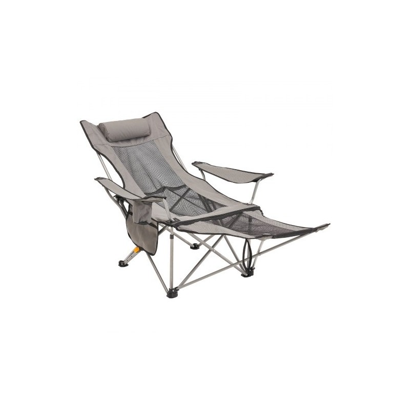 Taittuva retkituoli seosteräsrunko verkkokangas neliasentoinen selkänoja irrotettava jalkatuki niskatyyny