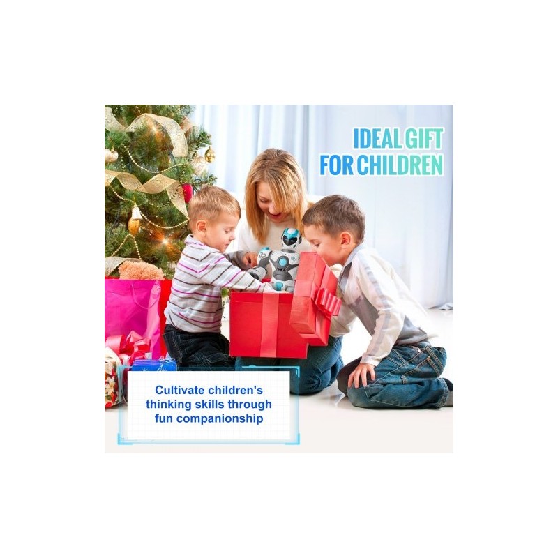 Radiolla ohjattava robotti ohjelmoitava eleohjauksella ja ääniohjauksella laulava 6–12-vuotiaille