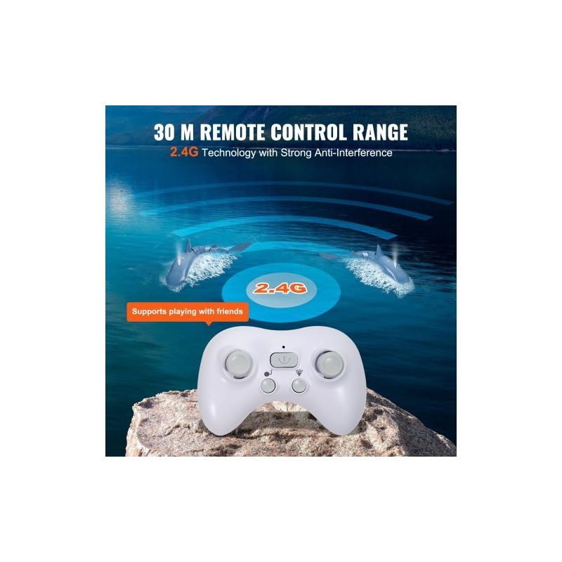 Radio-ohjattava hailelu ABS-muovinen vesitiivis kaksipotkurinen 2.4GHz kaksi akkua