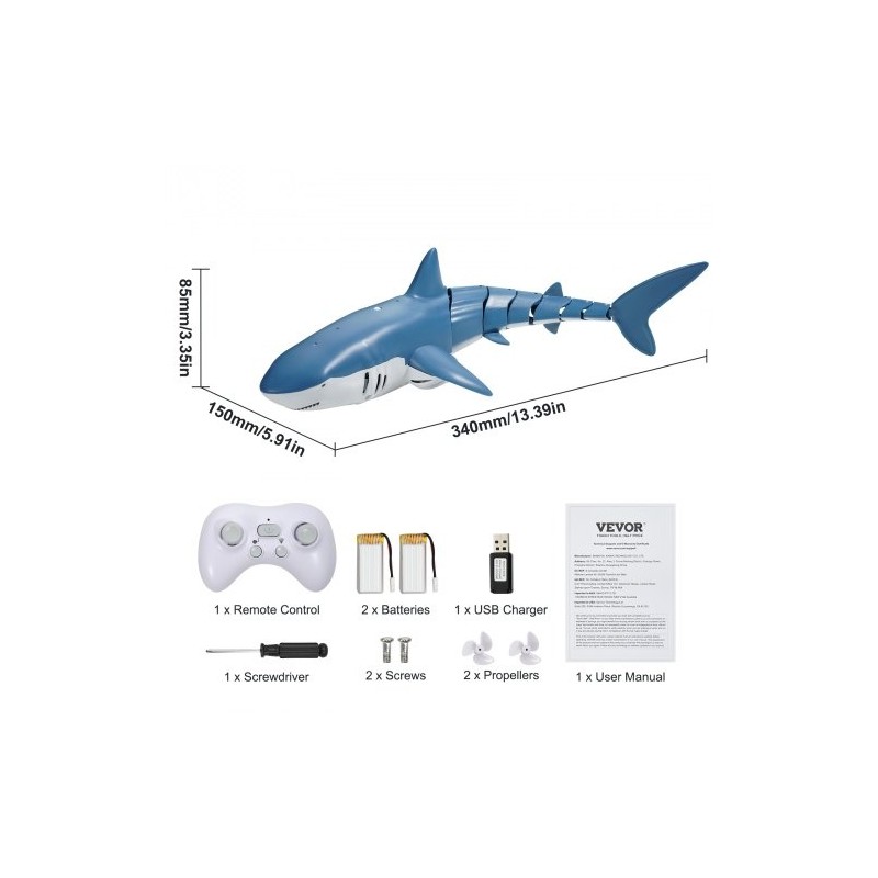 Radio-ohjattava hailelu ABS-muovinen vesitiivis kaksipotkurinen 2.4GHz kaksi akkua