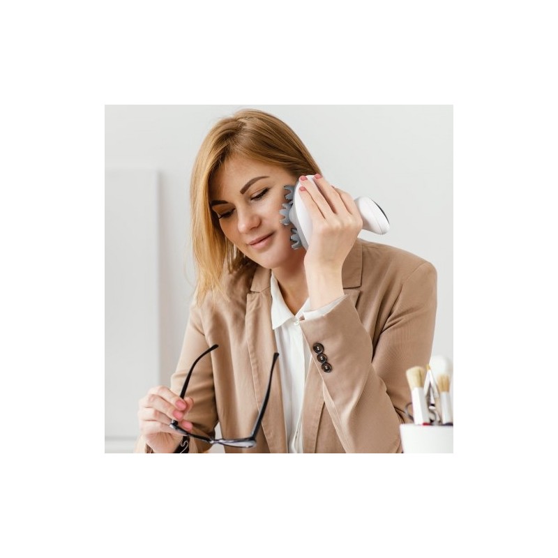 Sähköinen päänahan hierontalaite ladattava IPX7-vesitiivis 8 irrotettavaa hierontapäätä 6 tilaa