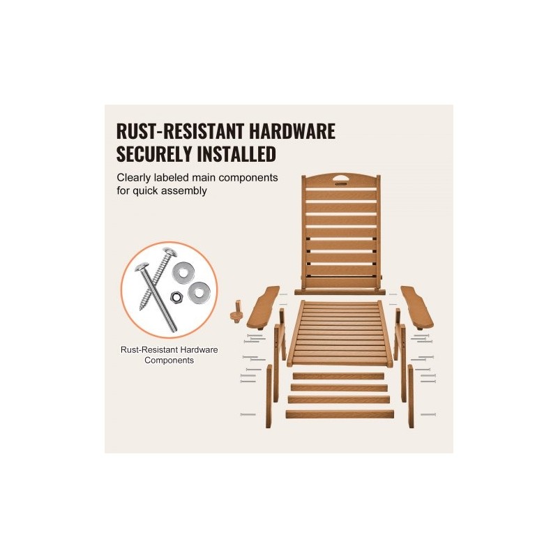 Lepotuoli muovinen ulkokäyttöön kuusi asentoa ruskea korkea kantavuus