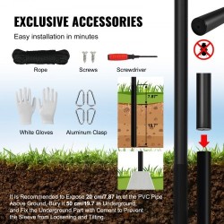 Alumiininen irrotettava 9,14 metrin musta lipputankosarja taljajärjestelmällä ulkokäyttöön