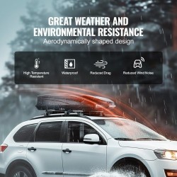 Kattoboksi ABS 488 l 18 kuutiojalkaa 75 kg kuormitus kaksipuolinen avaus