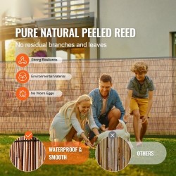 Ruokoaita 100 % luonnollinen ruoko 5 x 1,2 m ruskea parveke