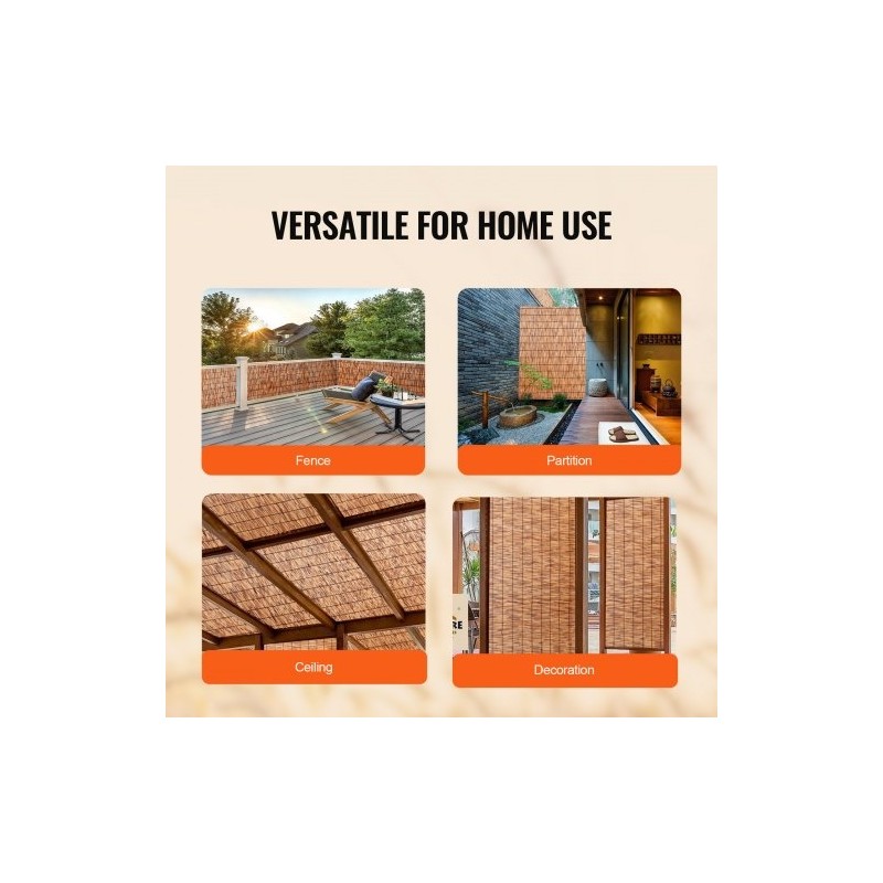 Ruokoaita 100 % luonnollinen ruoko 5 x 1,2 m ruskea parveke