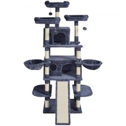 Kissan kiipeilypuu 174 cm 10 tasoa 2 pesää sisalköysillä päällystetyt pylväät