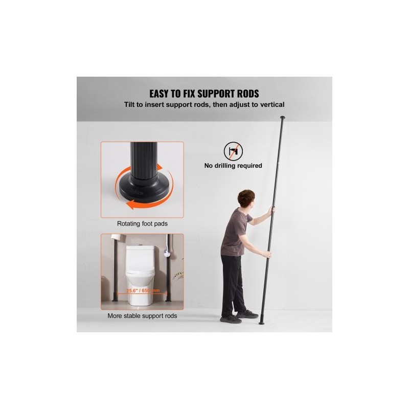 Wc:n yläpuolinen säilytyshylly 4-tasoinen säädettävä puuhyllyt alumiinikannattimet vähähiiliset teräsputket