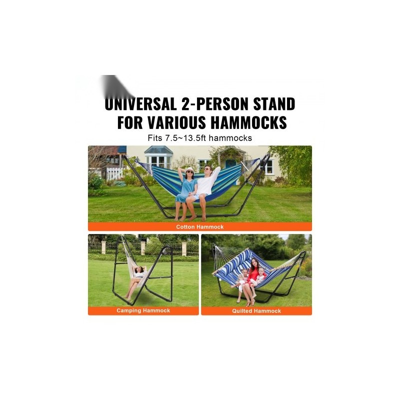 Teräsriippumattojalusta 2,4–4,1 m riippumatoille 1–2 hengelle 550 paunaa