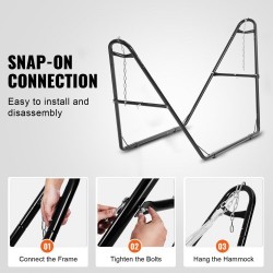 Teräsriippumattojalusta 2,4–4,1 m riippumatoille 1–2 hengelle 550 paunaa