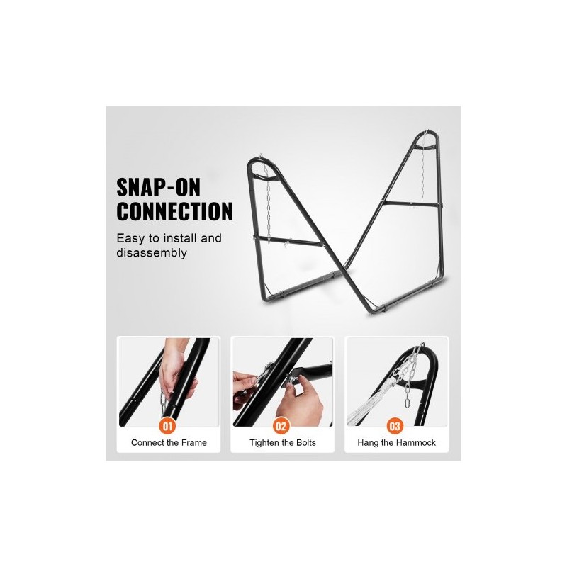 Teräsriippumattojalusta 2,4–4,1 m riippumatoille 1–2 hengelle 550 paunaa