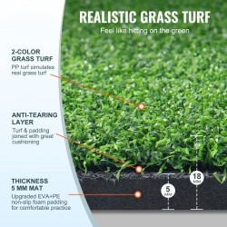 Golf-lyöntimatto kaksivärinen PP-nurmi 5x4ft EVA+PE-pohja 10 palloa ja tiitä