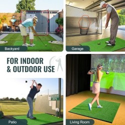 Golf-lyöntimatto kaksivärinen PP-nurmi 5x4ft EVA+PE-pohja 10 palloa ja tiitä