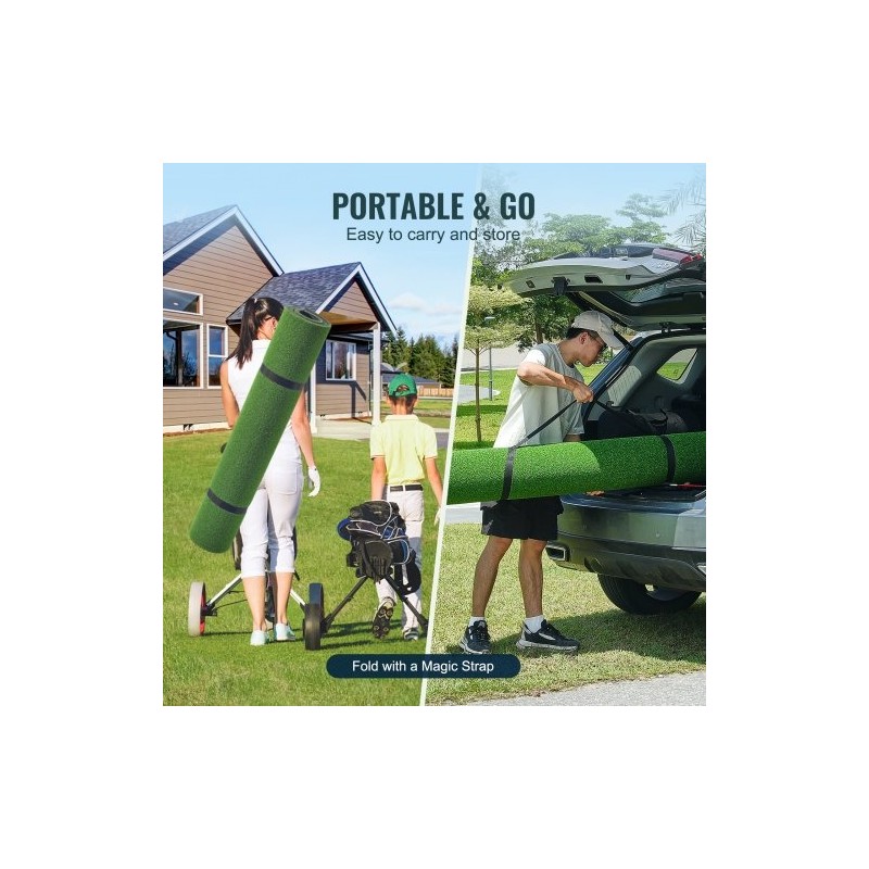 Golf-lyöntimatto 5x5ft PP-tekonurmi 15mm EVA+PE-pohja 3 kumitiitä