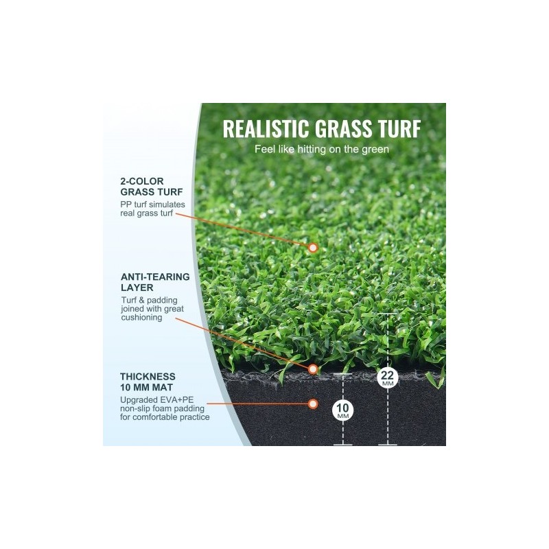 Golflyöntimatto 1,52x1,22m PP tekonurmi 10mm paksu EVA PE pohja 6 tiitä