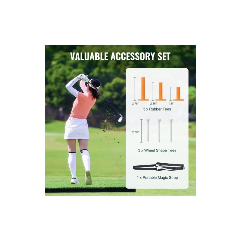 Golflyöntimatto 1,52x1,22m PP tekonurmi 10mm paksu EVA PE pohja 6 tiitä