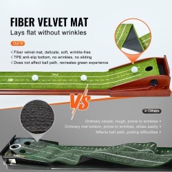 Golf-puttialusta sisäkäyttöön kuitusamettamatto liukuestepohja täyspuinen runko yhdellä reiällä automaattinen pallonpalautus