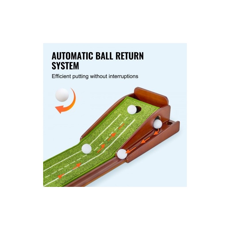 Golf-puttialusta sisäkäyttöön kuitusamettamatto liukuestepohja täyspuinen runko yhdellä reiällä automaattinen pallonpalautus