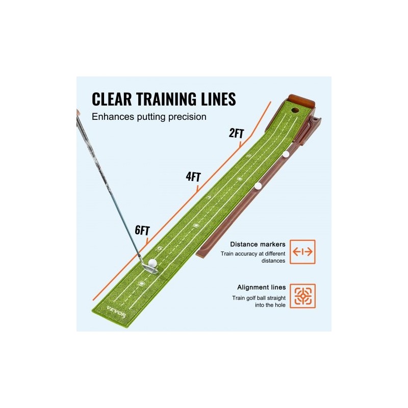 Golf-puttialusta sisäkäyttöön kuitusamettamatto liukuestepohja täyspuinen runko yhdellä reiällä automaattinen pallonpalautus