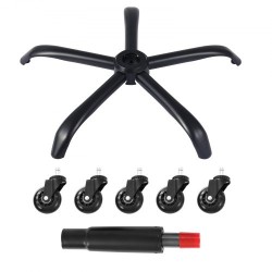 Toimistotuolin jalkaristikko 710 mm musta 1134 kg kantavuus kaasujousella ja rullilla