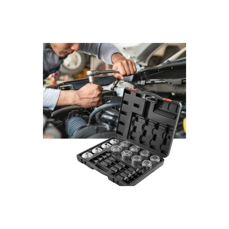 Holkkien veto ja puristussarja 28-osainen teräksinen 20 holkkia kantolaukulla