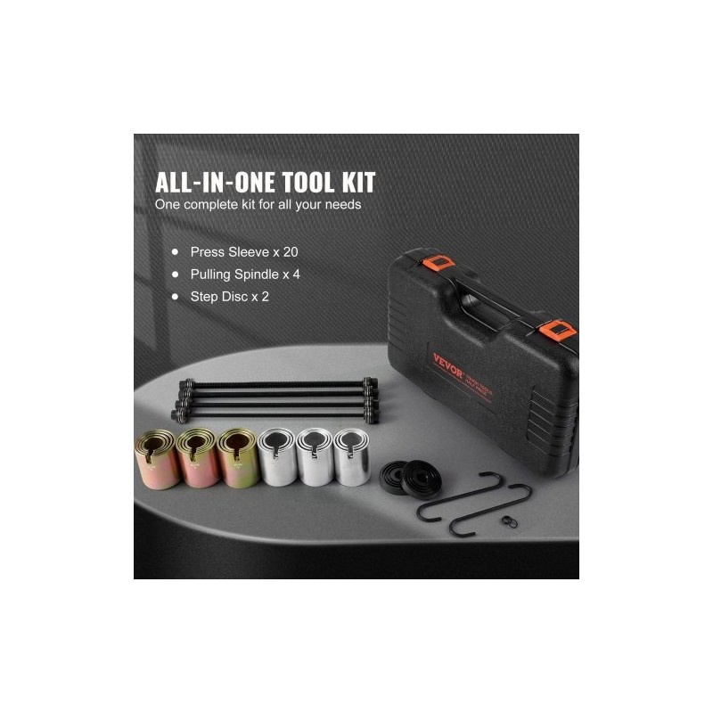 26-osainen holkkien veto- ja asennussarja teräsosilla henkilöautoihin ja hyötyajoneuvoihin