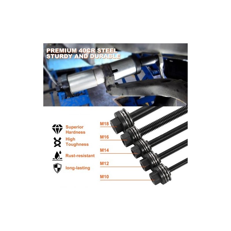 Holkkilaakerin irrotus ja asennussarja 27 osaa holkit terästä kantolaukussa