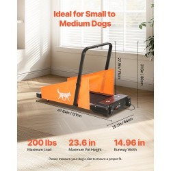 Sähköinen koirien juoksumatto hiiliteräsrunkoinen Oxford-kangas 200 paunaa taitettava U-muotoinen kaari