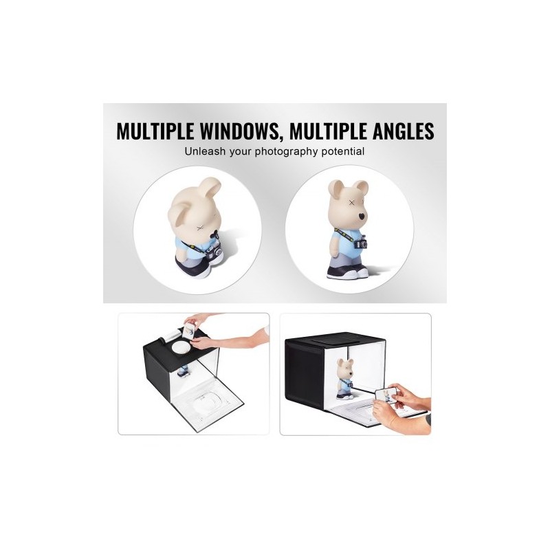 Valolaatikko 410×300×305 mm säädettävä värilämpötila 3000–5600K 6 taustaa USB-virtalähde