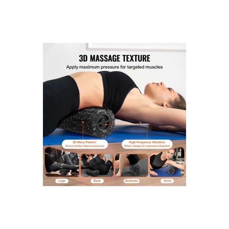 Korkeatiheyksinen vaahtorulla 400 mm värisevä kolmiulotteinen teksturoitu nelitasoinen ladattava palautumiseen