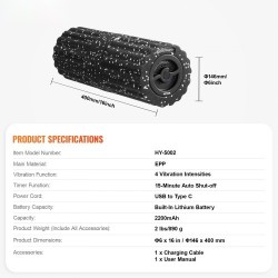 Korkeatiheyksinen vaahtorulla 400 mm värisevä kolmiulotteinen teksturoitu nelitasoinen ladattava palautumiseen