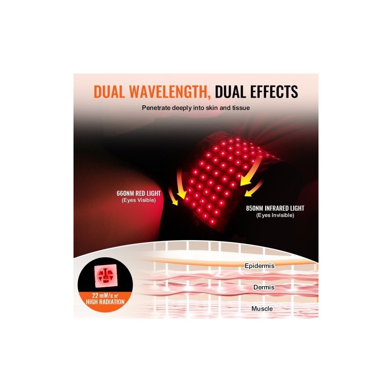 Punavalovyö neopreenikangasta 660 nm 850 nm 80 LED-valoa langaton 3000 mAh