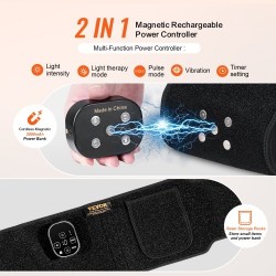 Punavalovyö neopreenikangas vyötärölle 660 nm ja 850 nm 105 lediä 3000 mAh