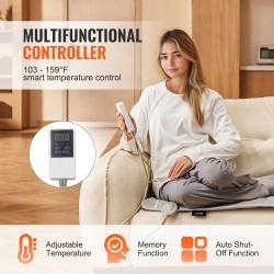 Kaukoinfrapunainen selän lämpötyyny PU-nahka 132 jadekiveä 54 turmaliinikiveä 1000 x 550 mm