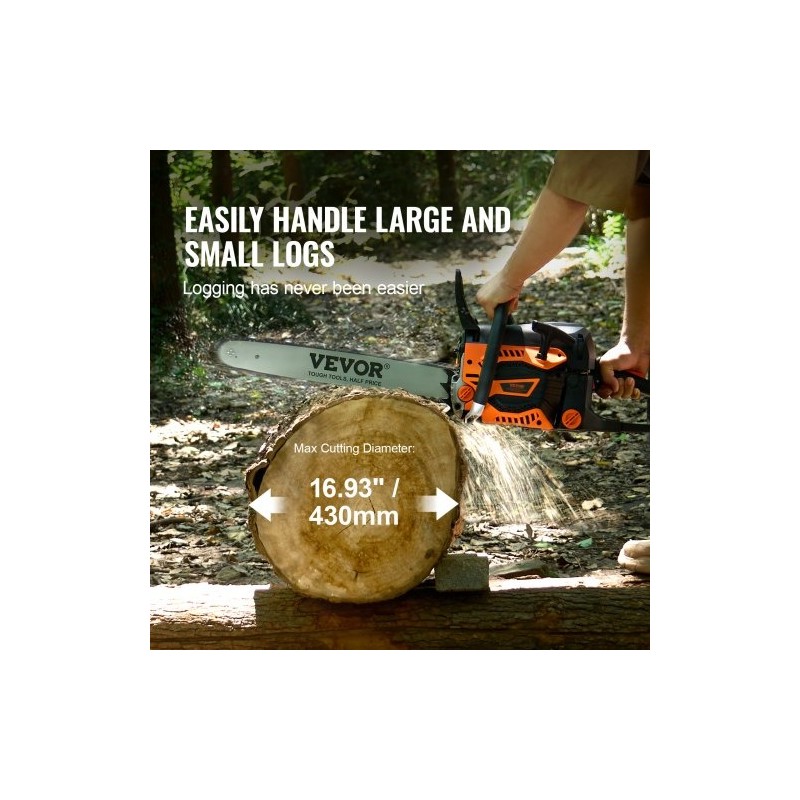 Bensiinikäyttöinen moottorisaha 52 cm3 45,7 cm laippa puun katkaisuun