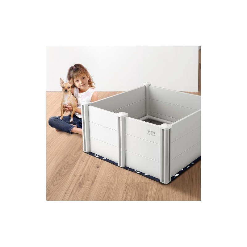 Koiran pentulaatikko PVC-muovi 98×98×46 cm irrotettavat paneelit kaiteet pissatyynyt mukana