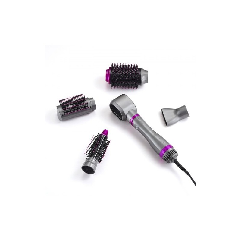 Hiustenkuivausharja viisi toimintoa keraaminen pinnoite ionitekniikka kolme harjapäätä kaksi suutinta
