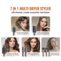 Muotoilu- ja kuivausharja 7-osainen 4 muotoiluharjaa 3 suulaketta 1600 wattia