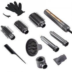 Muotoilu- ja kuivausharja 7-osainen 4 muotoiluharjaa 3 suulaketta 1600 wattia