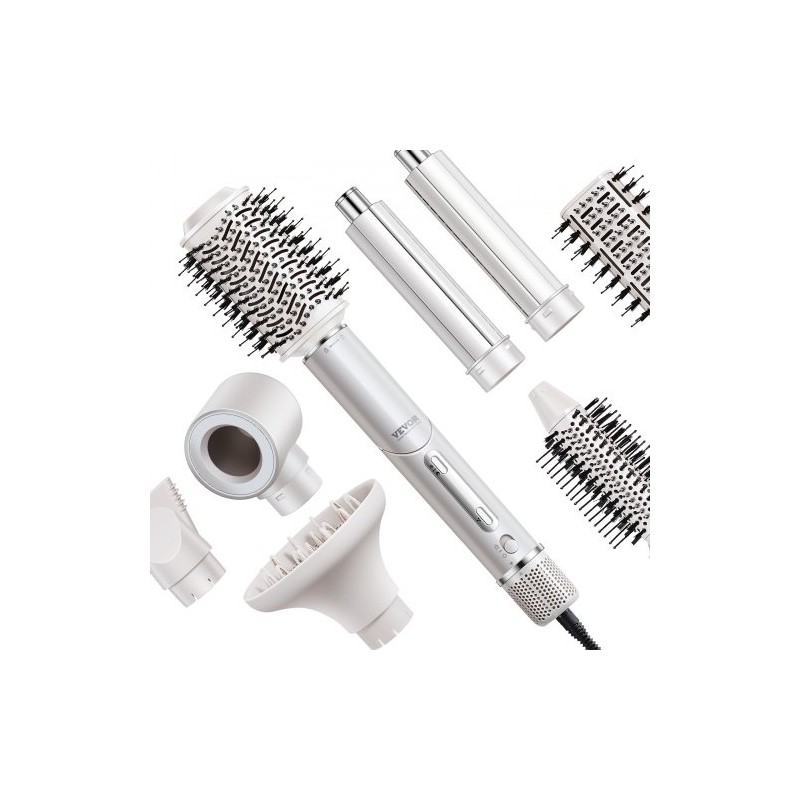 Kuumailmamuotoilija 7-in-1 4 harjapäätä 3 suutinta ioninen 1400W automaattinen kiharrus