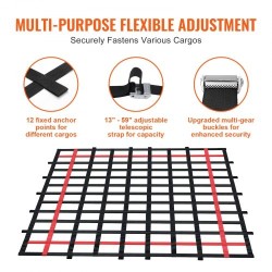 Kuormaverkko polypropeeni 2440 x 1830 mm 272 kg kantavuus 4 säädettävää hihnaa