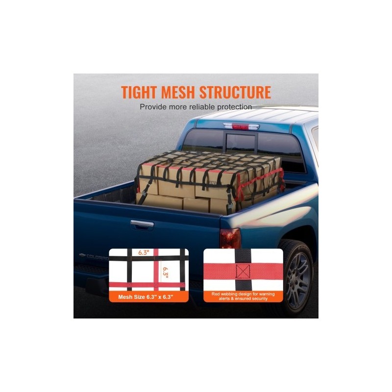 Kuormaverkko polypropeeni 2440 x 1830 mm 272 kg kantavuus 4 säädettävää hihnaa