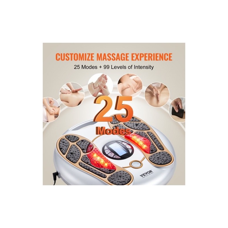 Jalkojen sähköstimulaattori EMS ja TENS 25 ohjelmaa 99 voimakkuustasoa kaukosäädin