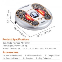 Jalkojen sähköstimulaattori EMS ja TENS 25 ohjelmaa 99 voimakkuustasoa kaukosäädin