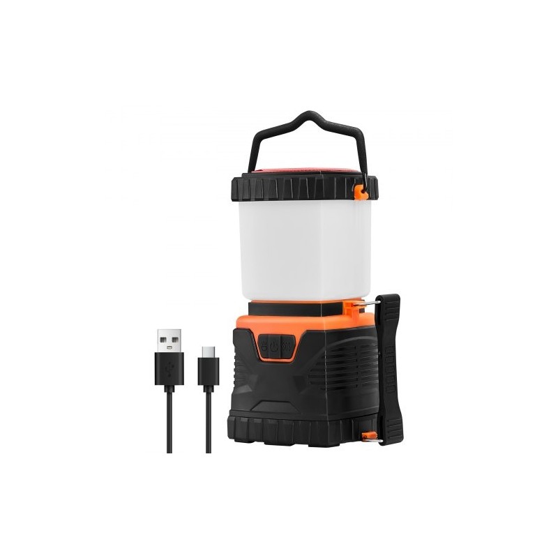 LED-retkilyhty 1000LM 360° valaistus ladattava 4400mAh akku USB-lataus 4 valaistustilaa